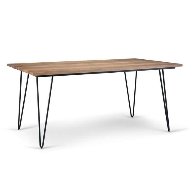 Hunter Solid Mango Wood and Metal 66 in. x 40 in. Rectangle Industrial Dining Table in Natural