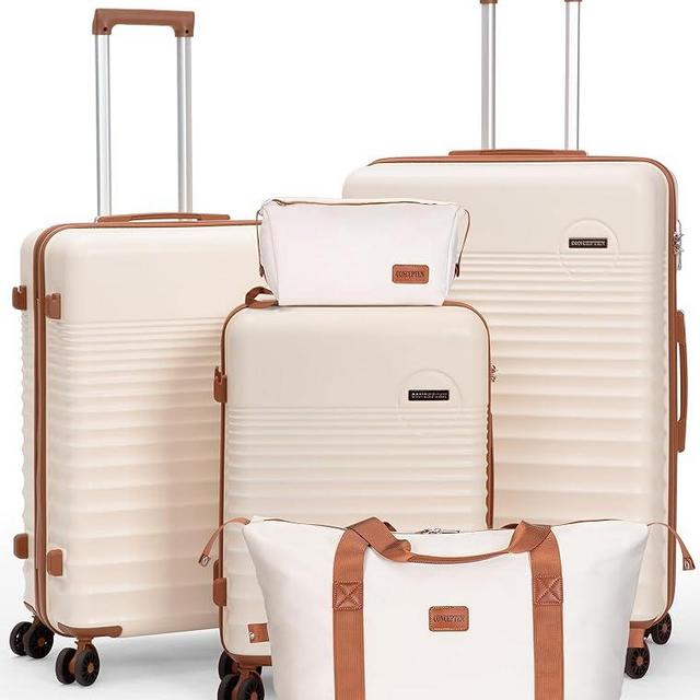 CONCEPTEN Luggage Sets 5 Piece, Suitcases with Wheels, Hardshell Suitcase Set, ABS Carry on Luggage Set with TSA Lock, Travel Luggage