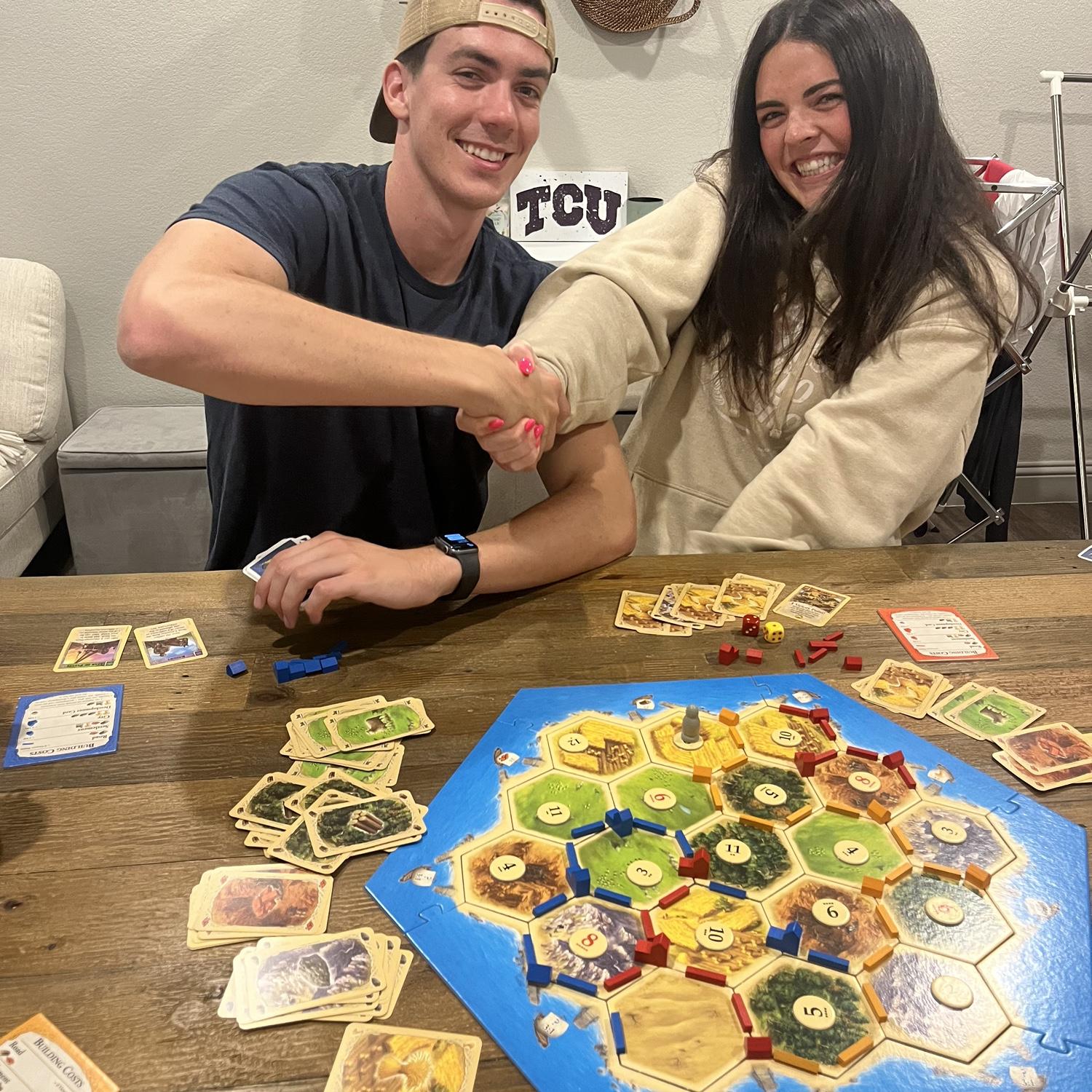During the summer following Alec's graduation, Abby worked in Dallas. We'd reunite on many evenings in Fort Worth with a date night, or more likely, a game of Catan.