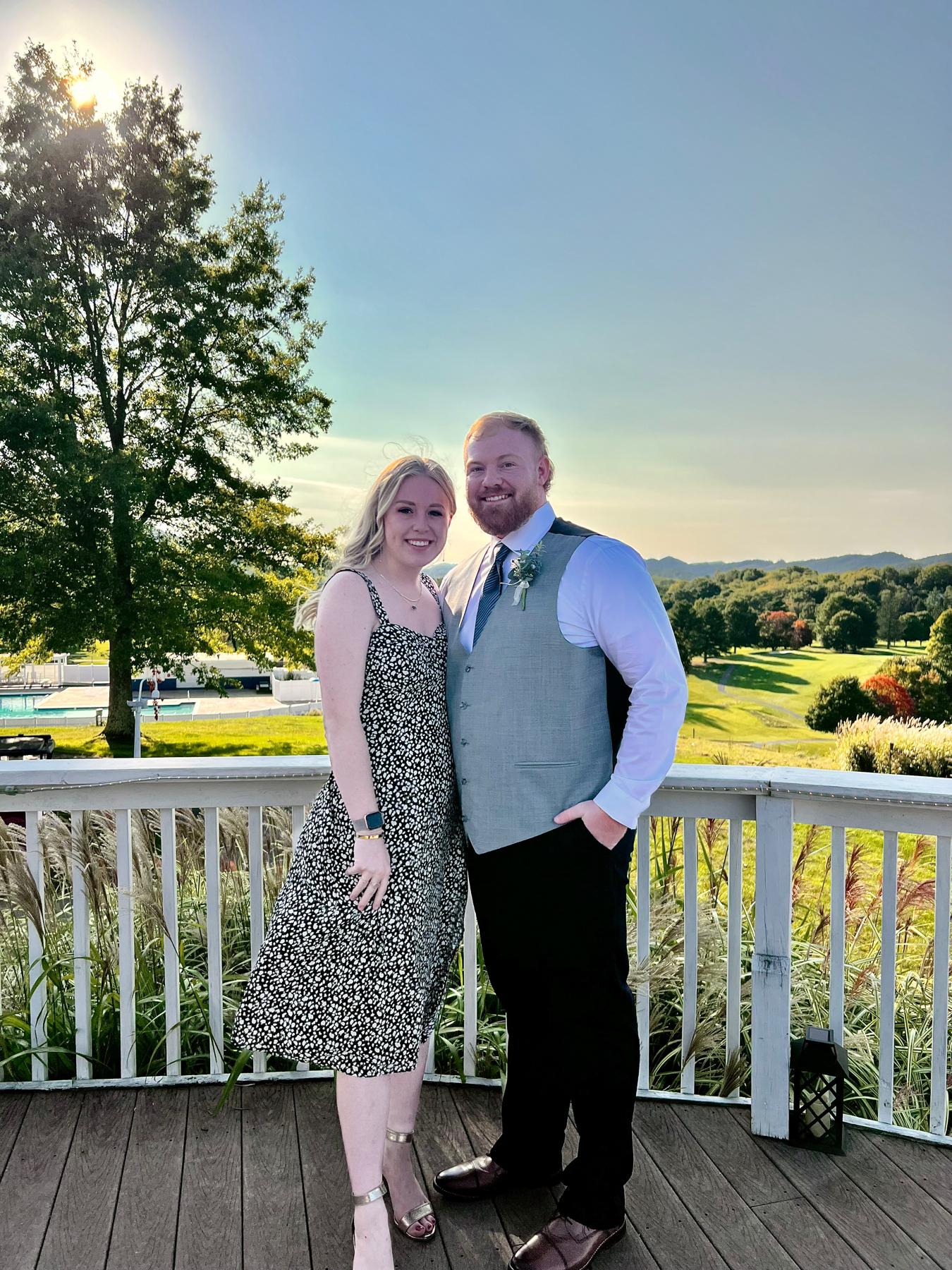 The couple attending their first wedding together. This was also their first road trip together - 8 hours to West Virginia!