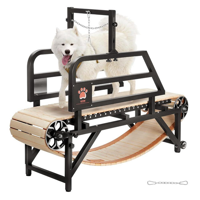 VEVOR Dog Treadmill for Large/Medium Dogs with Brake, Slatmill with 3 Adjustable Ramps, Doggy Pacer to Unleash Joy, Keep Active & Fit, Supports Up to 330 lbs