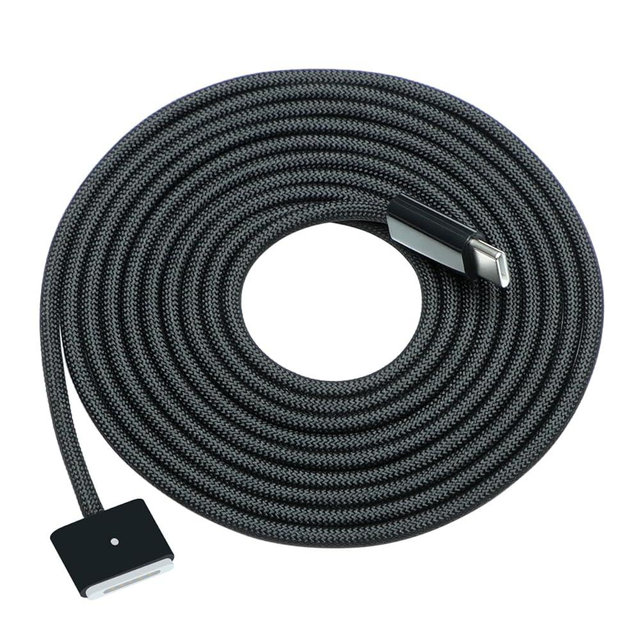 DERLULU USB-C Magnetic Charging Cable (6.6 ft/2 m), Compatible with MacBook Air (15''/13'' M4 2025, M3 2024, 15'' M2 2023, 13" M2 2022), MacBook Pro (16"/14" 2024/2023/2021), Black