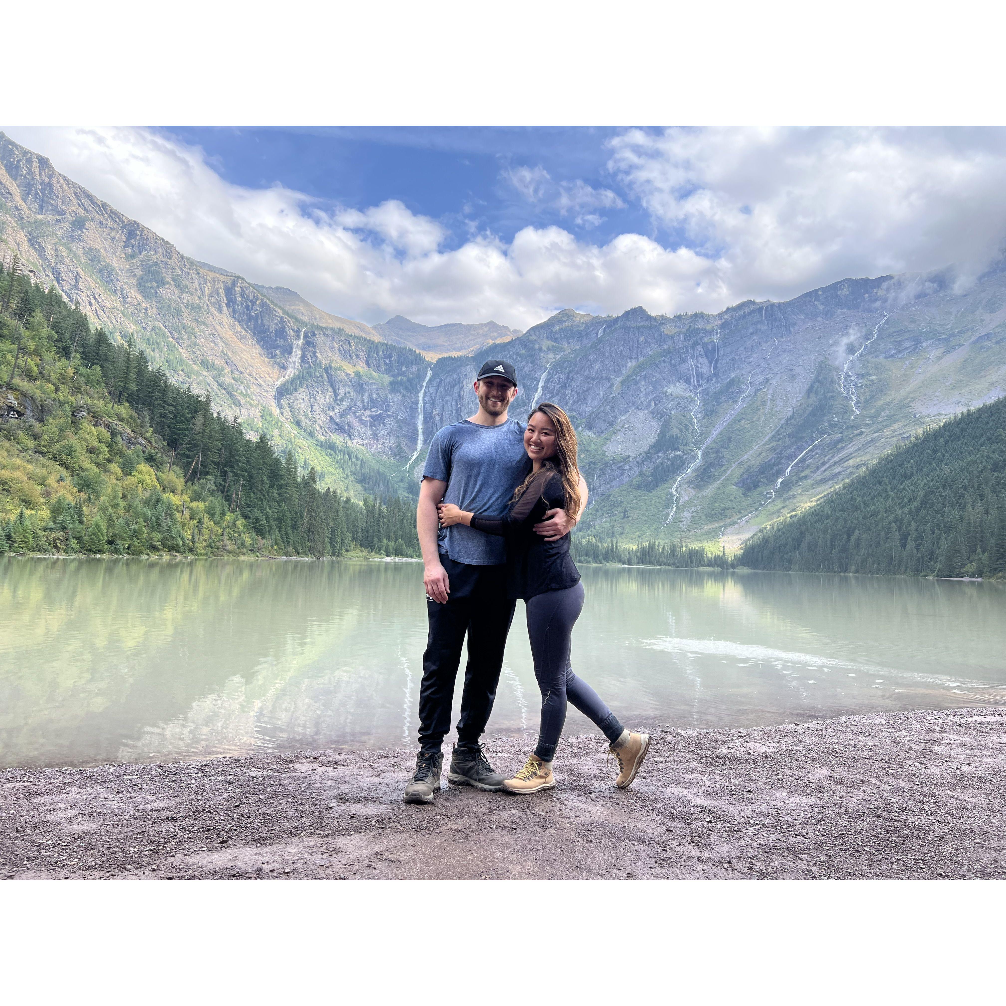 Crossing off one of Michelle's bucket list spots at Glacier National Park where we came head to head with a long horned sheep on our 10 mile hike.