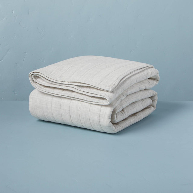 Full/Queen Heathered Quilt Jet Gray - Hearth & Hand™ with Magnolia