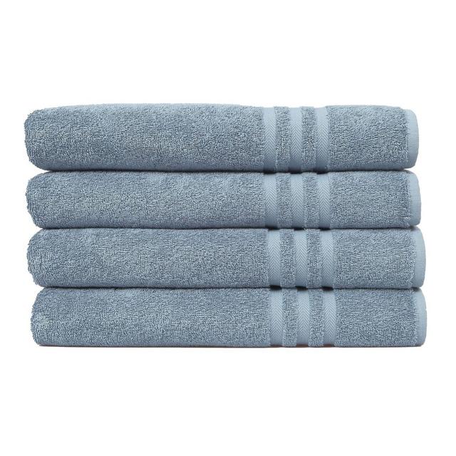 Linum Home Textiles Denzi Turkish Cotton Bath Towels in Denzi Blue (Set of 4)