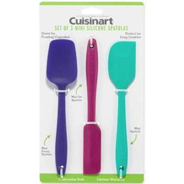 Cuisinart CTG-00-S3MSJ Mini Silicone Spatulas, Set of 3, Jewel & Mini Spatulas (Set Of 3), Multicolor