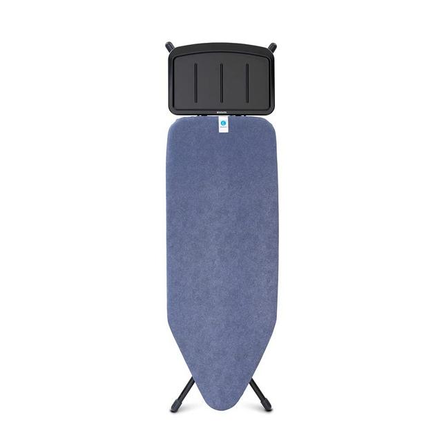 Brabantia - Ironing Board C - Extra Large Steam Iron Rest - Adjustable in Height - Non-Slip Rubber Feet - Cotton Cover with Foam Layer - Foldable XL Unit - Denim Blue - 124x45 cm