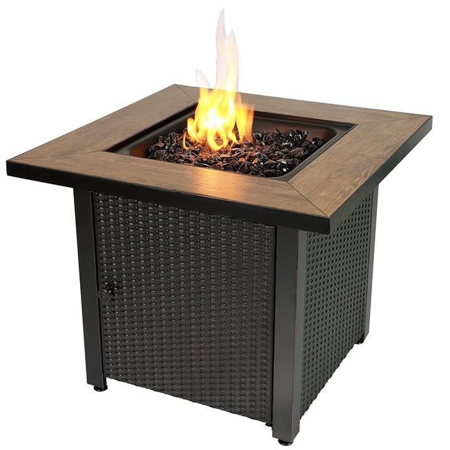 Endless Summer The Samuel 30 Inch Square Gas Fire Pit with Lid