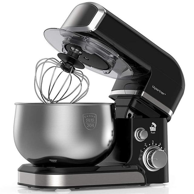Lilpartner Stand Mixer, 1000W Professional Electric Kitchen Mixer Food Mixer, 6-Speed Tilt-Head Dough Mixer with 4-Qt Stainless Steel Bowl, Mixing Beater, Whisk, Dough Hook, Scraper &Splash Guard