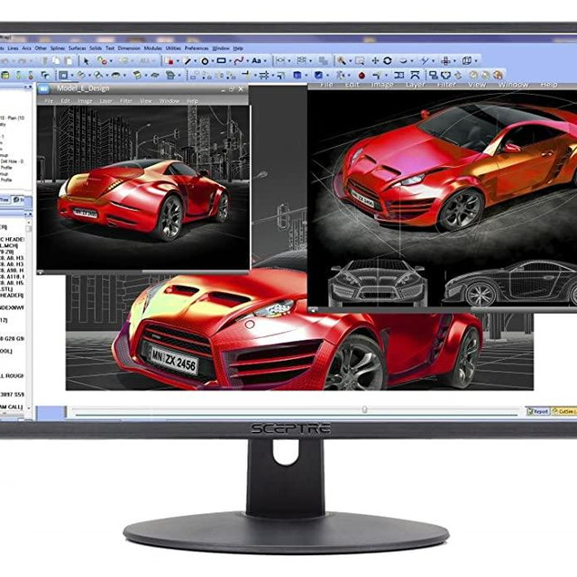 Sceptre E248W-19203R 24" Ultra Thin 75Hz 1080p LED Monitor 2x HDMI VGA Build-in Speakers, Metallic Black 2018