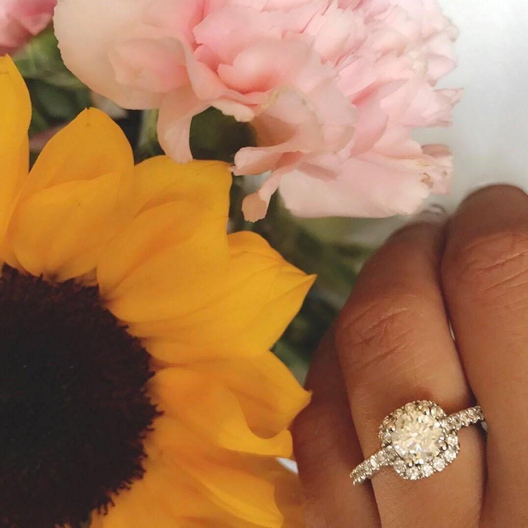 The morning after he proposed. I couldn't stop smiling.