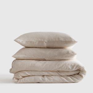 Linen Duvet Cover Set | Quince, Size Full/Queen, Color Natural/White Stripe