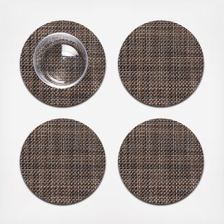 Mini Basketweave Round Coaster, Set of 4