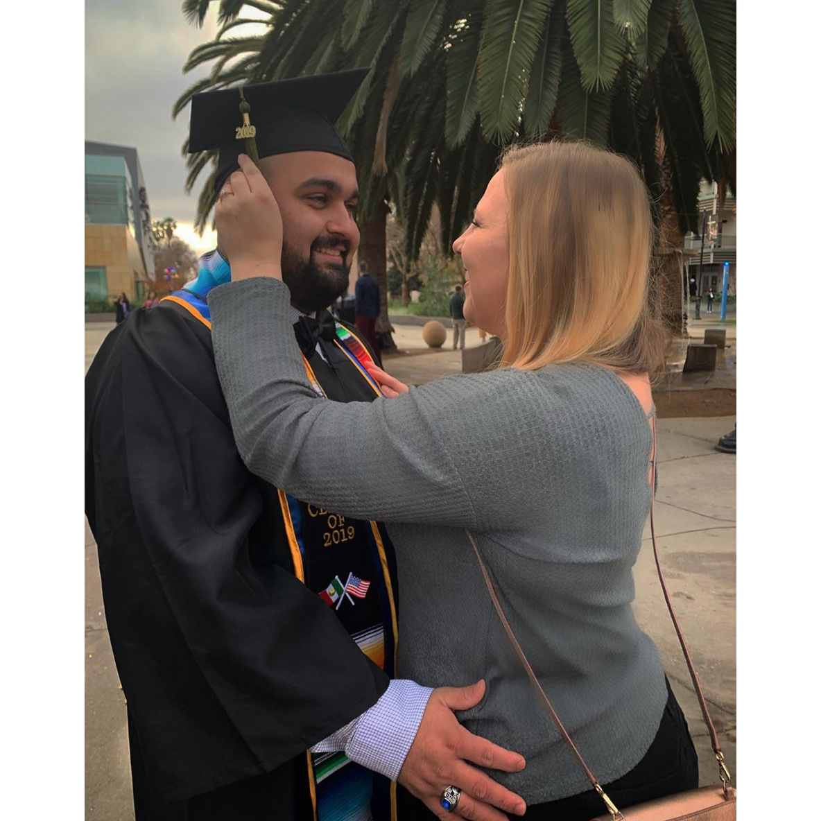 In 2019, Javi earned his bachelors degree from San Jose State University. Madi was his number one cheerleader.