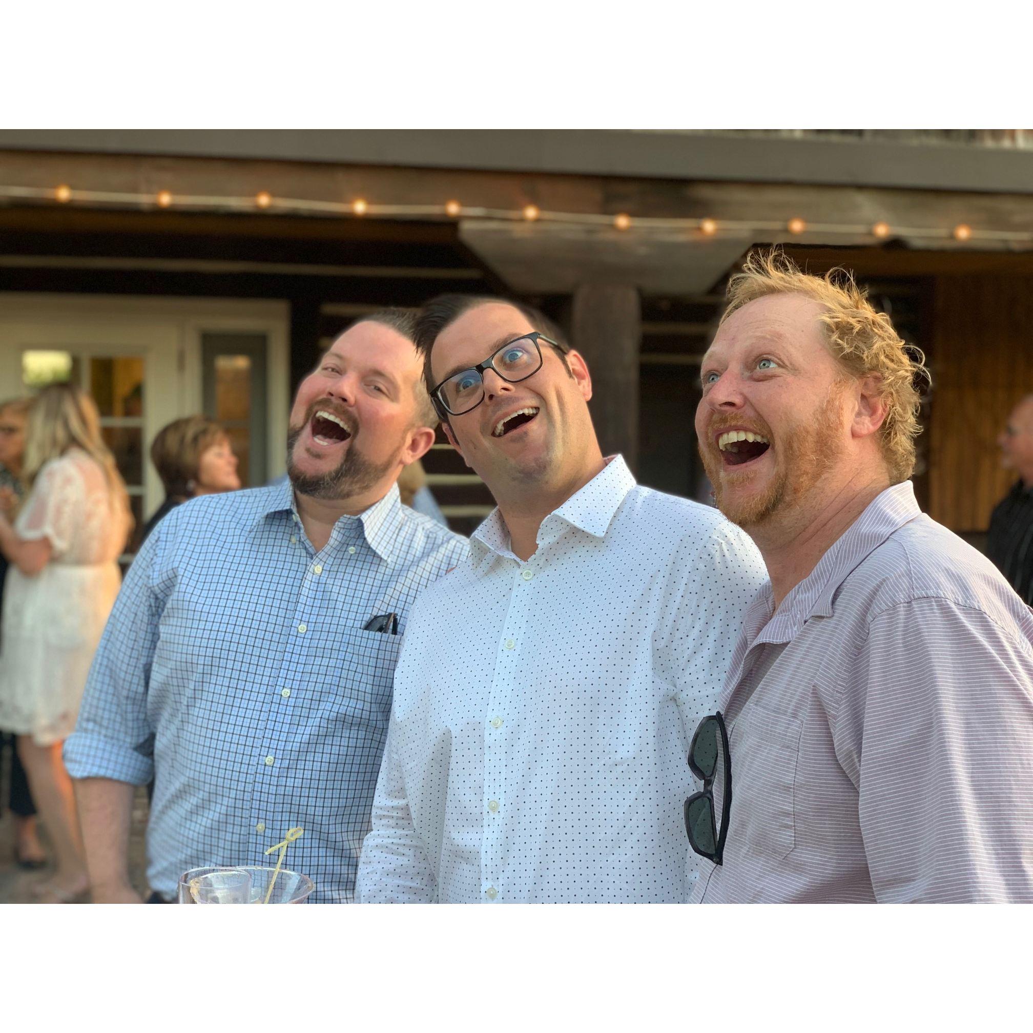 Casey being silly with the boys, Cameron and Daniel