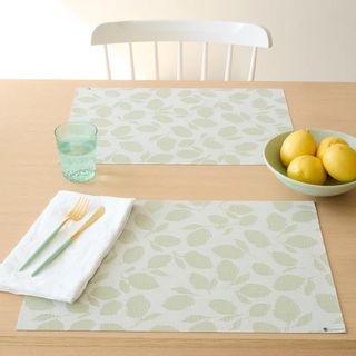Martha Stewart Lemon Leaves Rectangular Placemat, Set of 2
