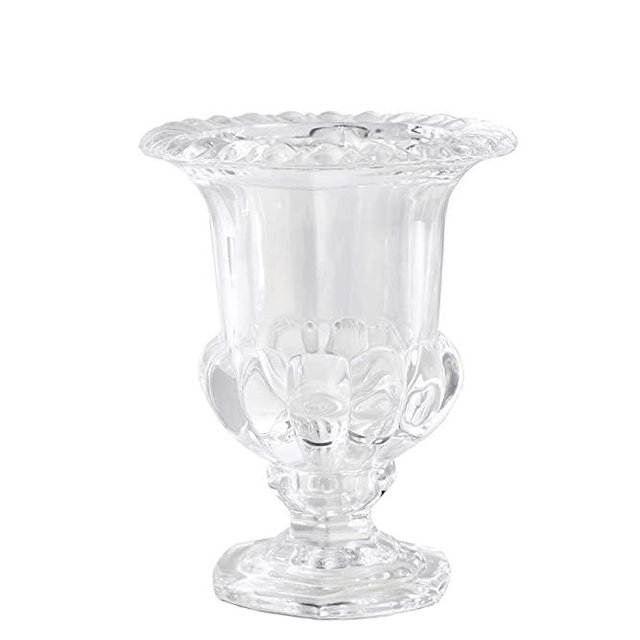Serene Spaces Living Decorative Large Glass Urn, Centerpiece Vase for Wedding, Event, Measures 9" Tall and 7" Diameter