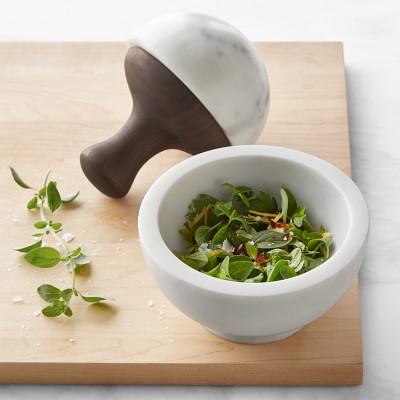Williams Sonoma Large White Marble Mortar & Pestle