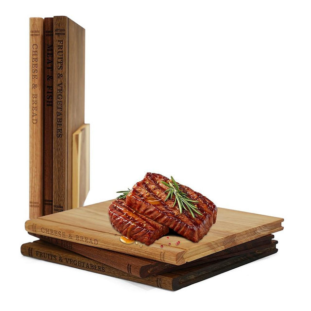 Book Cutting Board Set, Book Cutting Boards with Stand, Cutting Boards that Look Like Books, Cutting Board Library