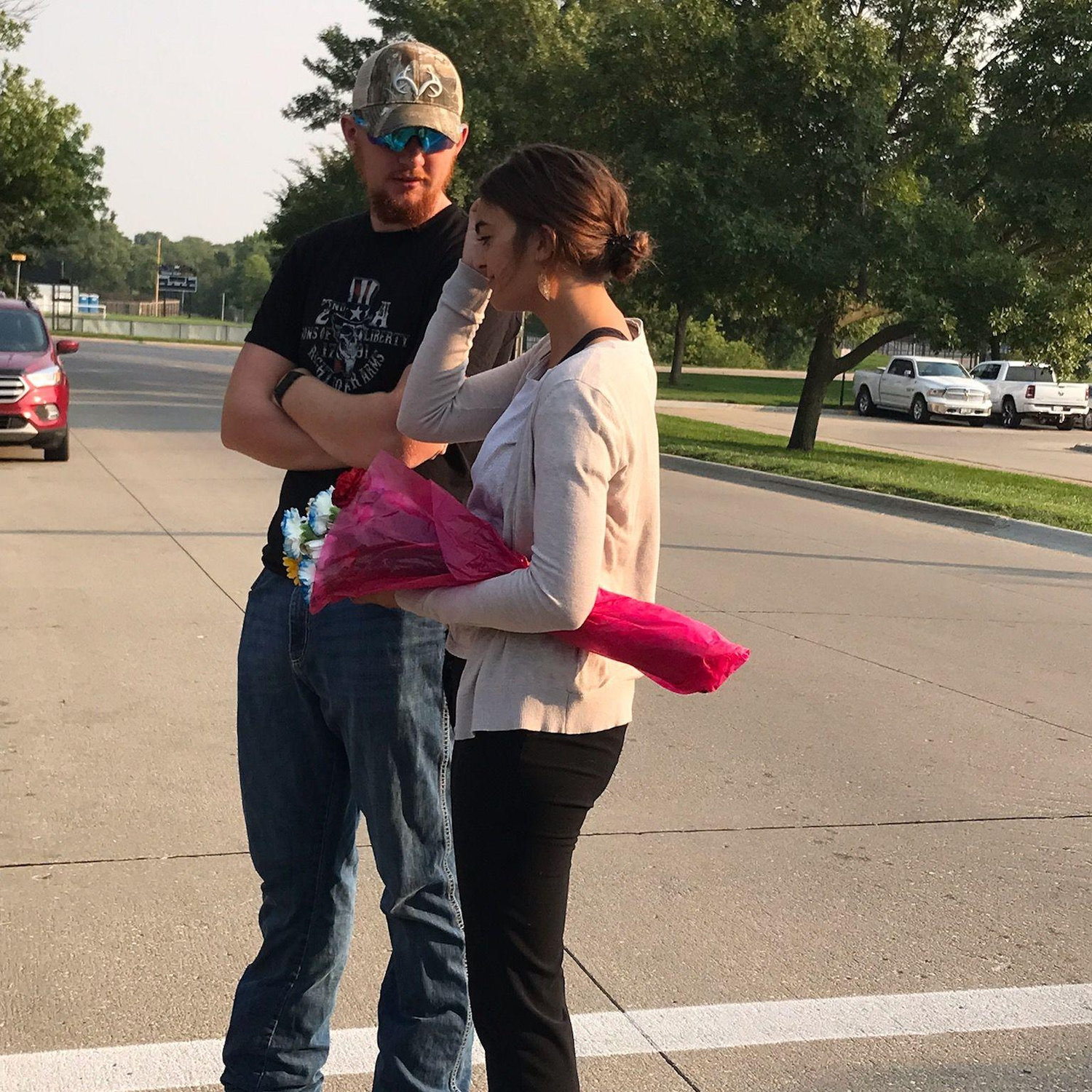 Savannah had a 9/11 memorial event that Austin joined at Wayne State