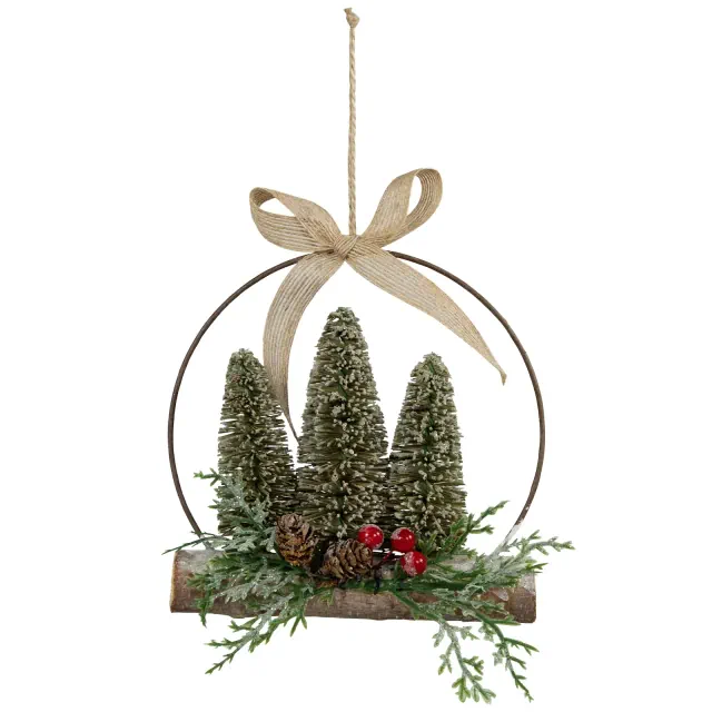 Northlight Frosted Mini Bottle Brush Trees Christmas Ornament - 7"
