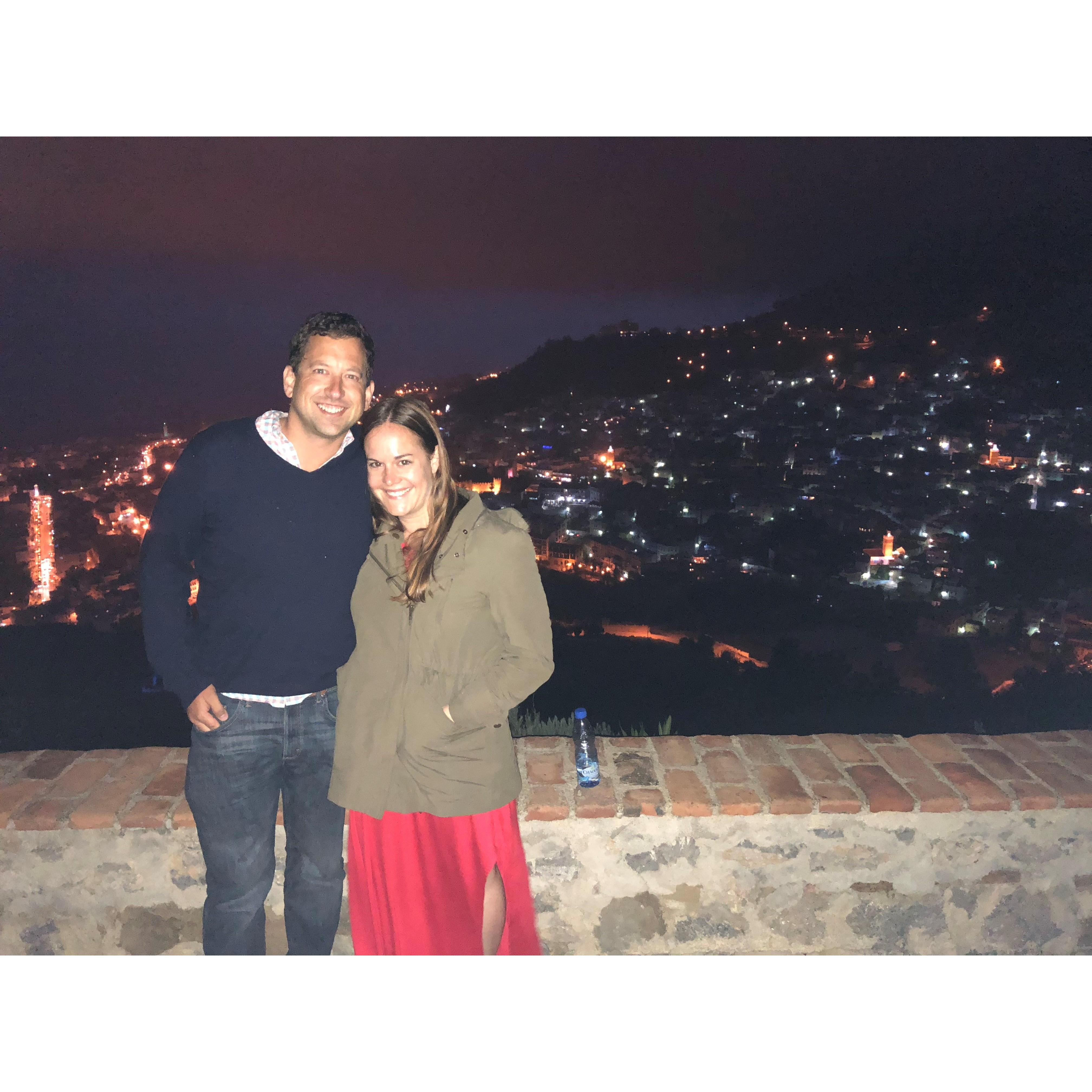 Night view of Chefchaouen, Morocco