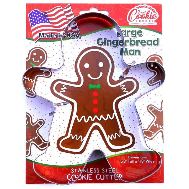 Gingerbread Man Cookie Cutter - Large, Premium Food-Grade Stainless Steel, Dishwasher Safe (Gingerbread Man (Large))