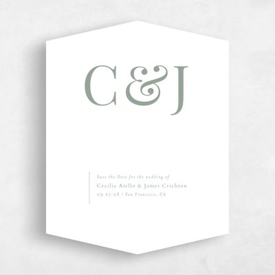 Green Diamond Wedding Save the Date - Brunswick Portrait