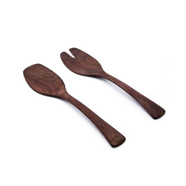 Andrew Pearce Wood Salad Servers, 13ʺ — Black Walnut