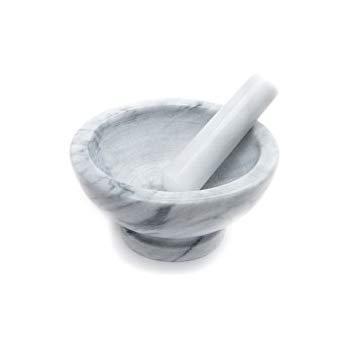 Fox Run 3837 Large Marble Mortar and Pestle, (8-inch white marble)