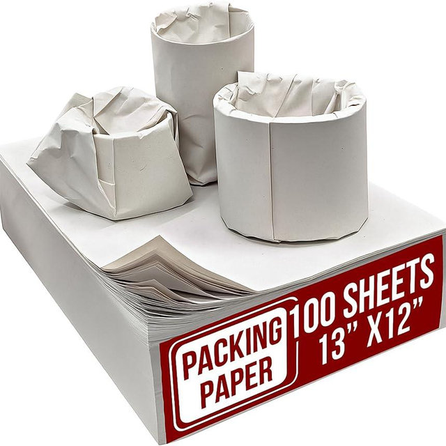13 * 12 inch 100 Small Sheets White Packing Paper Sheets for Moving Supplies, Protecting Fragile China and Glasses,Small Wrapping Paper for Shipping and Moving Box Filler