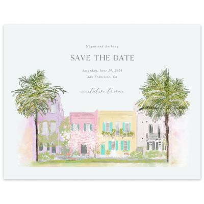 Blue Wedding Digital Save the Date - Ashbey Landscape