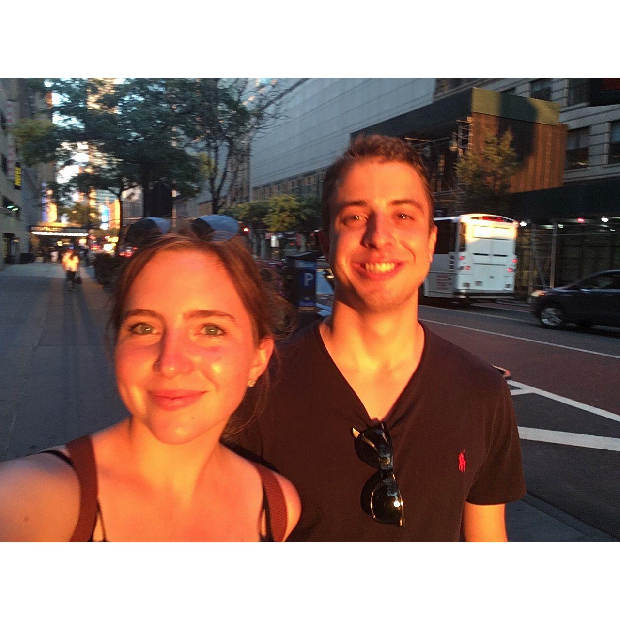 Our first picture together, taken on 34th Street in the Summer of 2017.