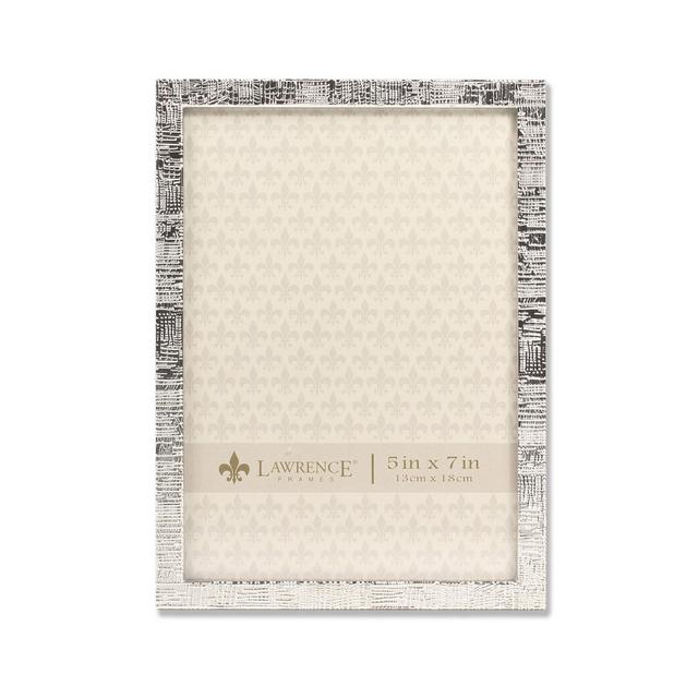 Lawrence Frames Silver Metal Picture Frame with Linen Pattern - 5" x 7"