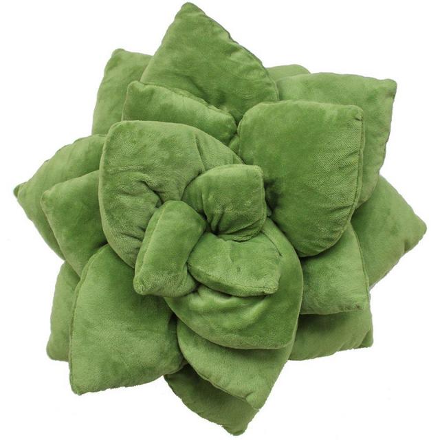 Succulent Plush Decorative Throw Pillow Perfect for Couch, Bedroom, Living Room Sofas, Home Office, Apartment, Dorm Room, Housewarming and Birthday Gift for Plant Lovers, Nursery - Olive Green