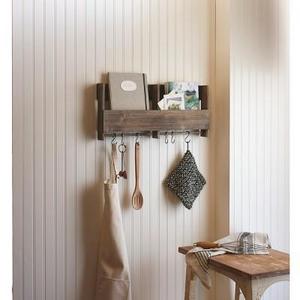 Wooden Shelf with S Hooks - Threshold™