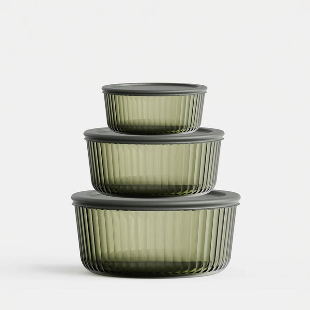 Tinted Round Container Set - Green