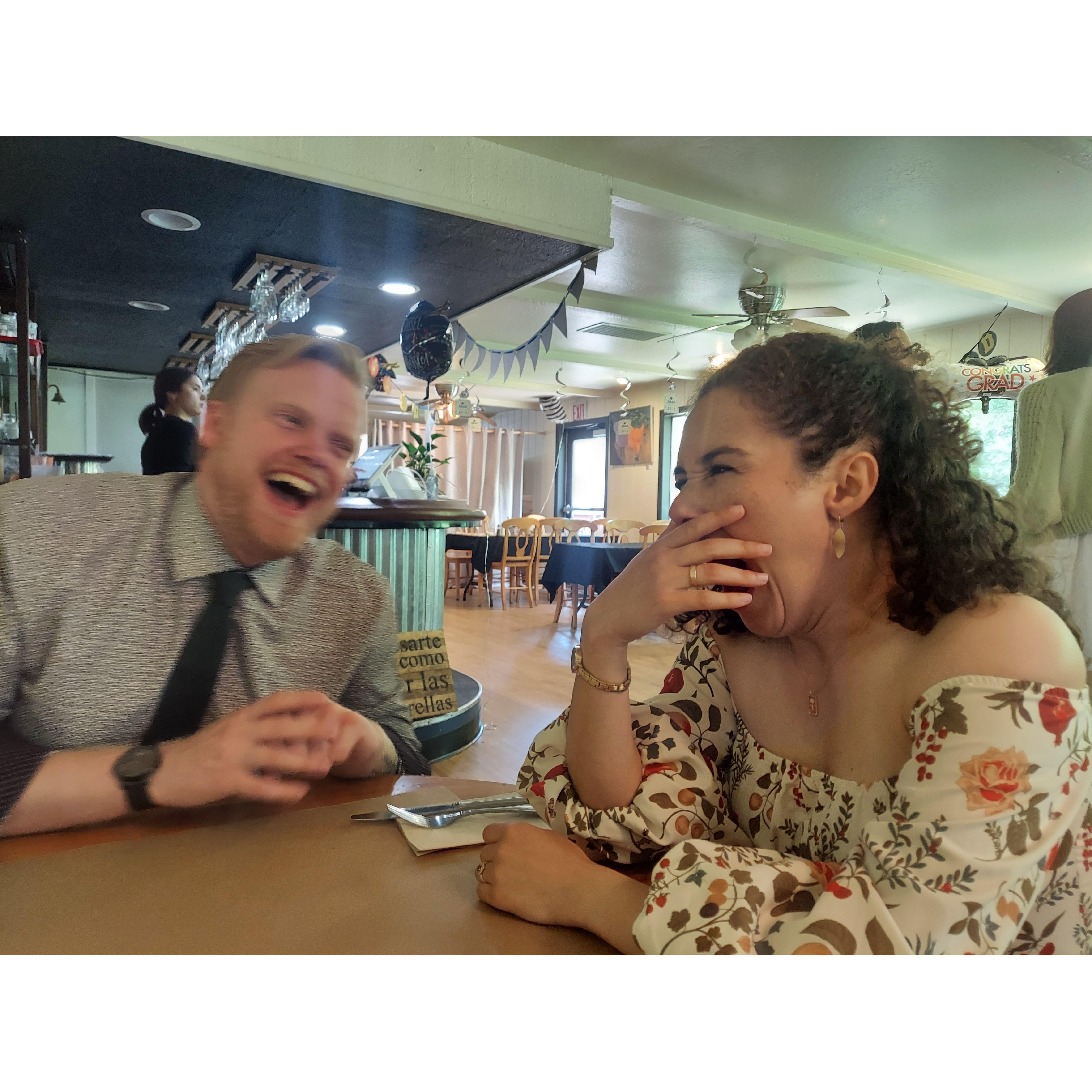 Michelle and Ryan at our favorite bruch spot, Heavenly Roadside Cafe - June 2023