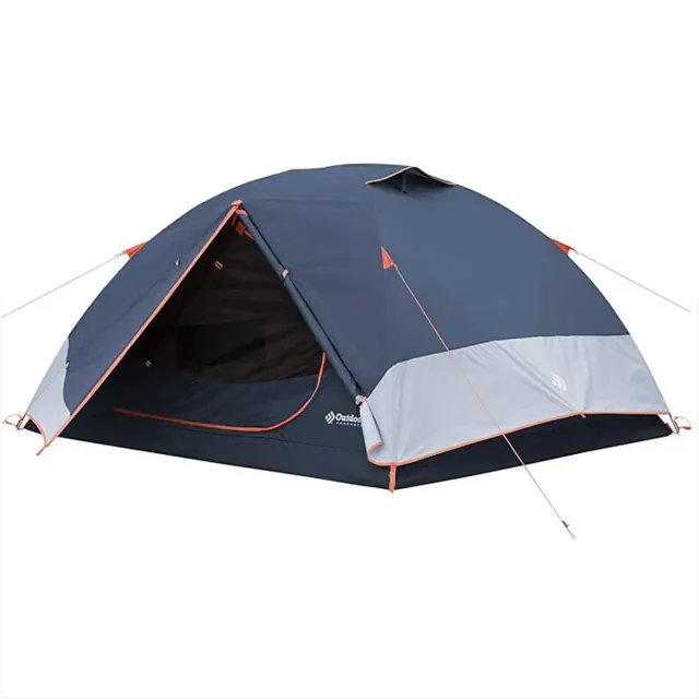 Outdoor Products Lightweight All Weather 4 Person Camping Tent with Waterproof Dome, Easy Setup, Portable for Backpacking, Hiking, and Beach, Blue
