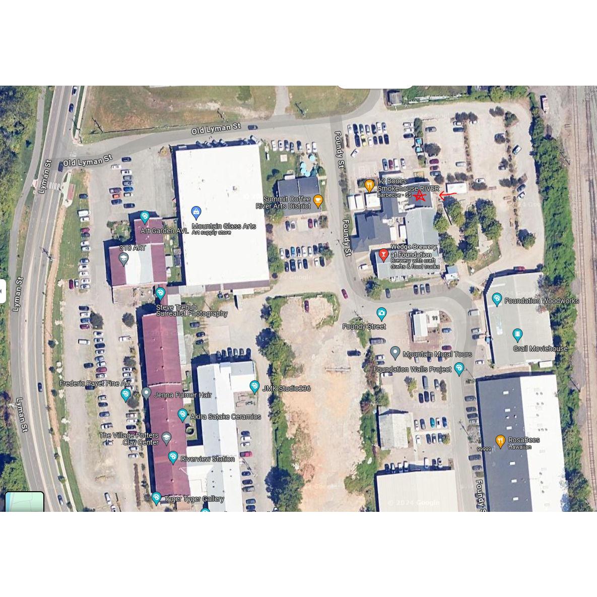 See red star for Cloud Room - entrance indicated by arrow