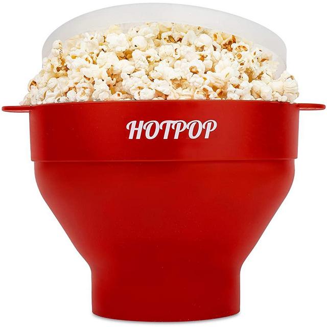 The Original Hotpop Microwave Popcorn Popper, Silicone Popcorn Maker, Collapsible Bowl Bpa Free and Dishwasher Safe- 17 Colors Available (Cherry)