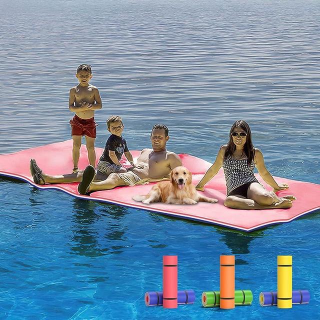 Kieperi 3-Layer 9/12/18Floating Mat, Double-Sided Use Floating Pad, Water Floating Form for Lack/River/Sea/Pool, Water Mat Suitable for Adult and Children