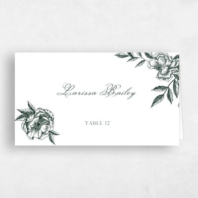 Dark Forest, Green Wedding Place Card - Iniguez