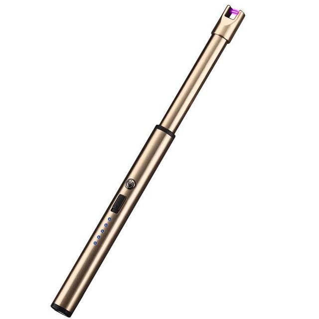 Navpeak Candle Lighter Long Neck Windproof Electric Arc Lighter for Gas Stove Fireplace BBQ Kitchen Grills (Champagne Gold)