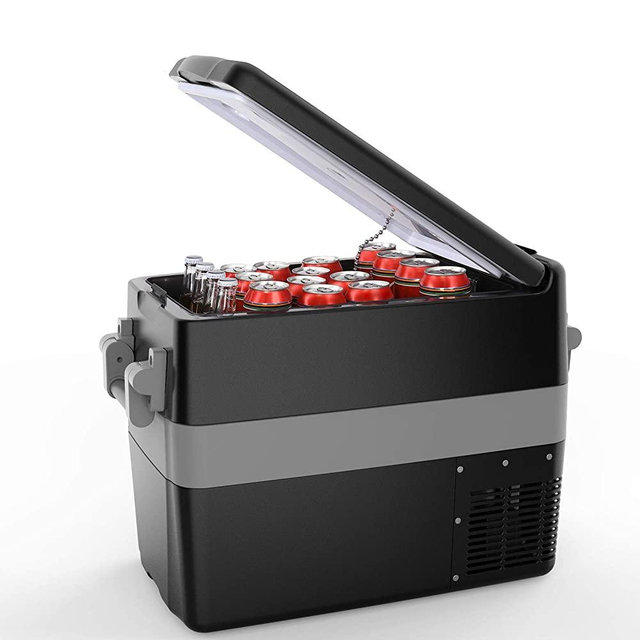 BougeRV 12V Car Freezer 42 Quart Portable Refrigerator Fridge 12V/24V DC 110~240Volt AC For RV Camper Truck Jeep Pickup SUV Van Boat, Camping Tailgating Road Trip Outdoor Travel home use，-4℉~50℉ Black
