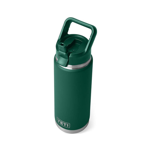 YETI Rambler 26 oz Bottle, Vacuum Insulated, Stainless Steel with Color Matching Straw Cap