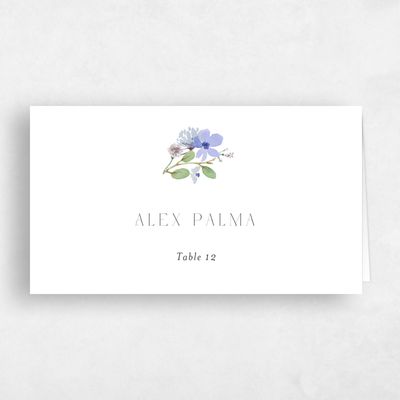 Denim Blue Wedding Place Card - Liana