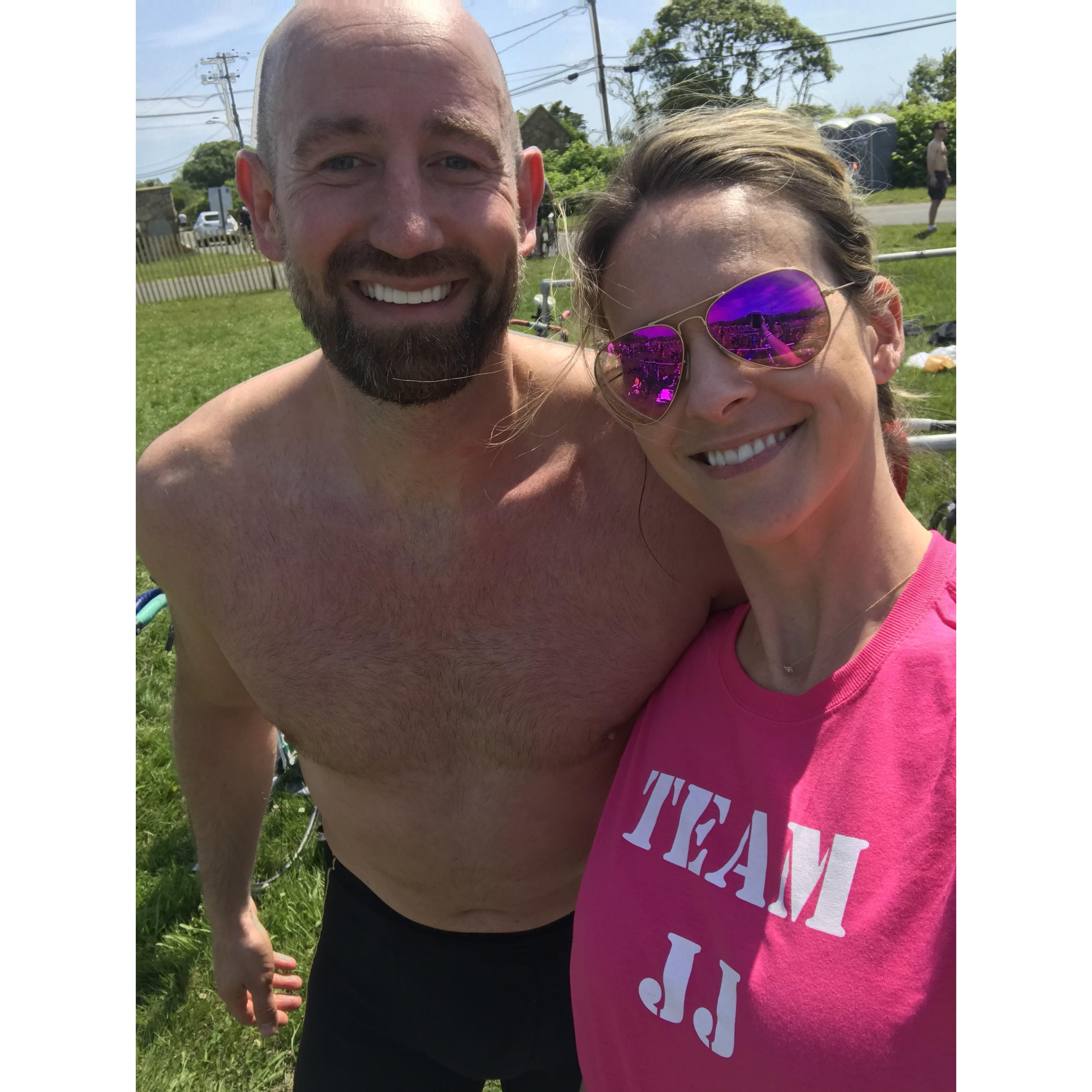 First trip together, supporting JJ in Montauk triathlon.