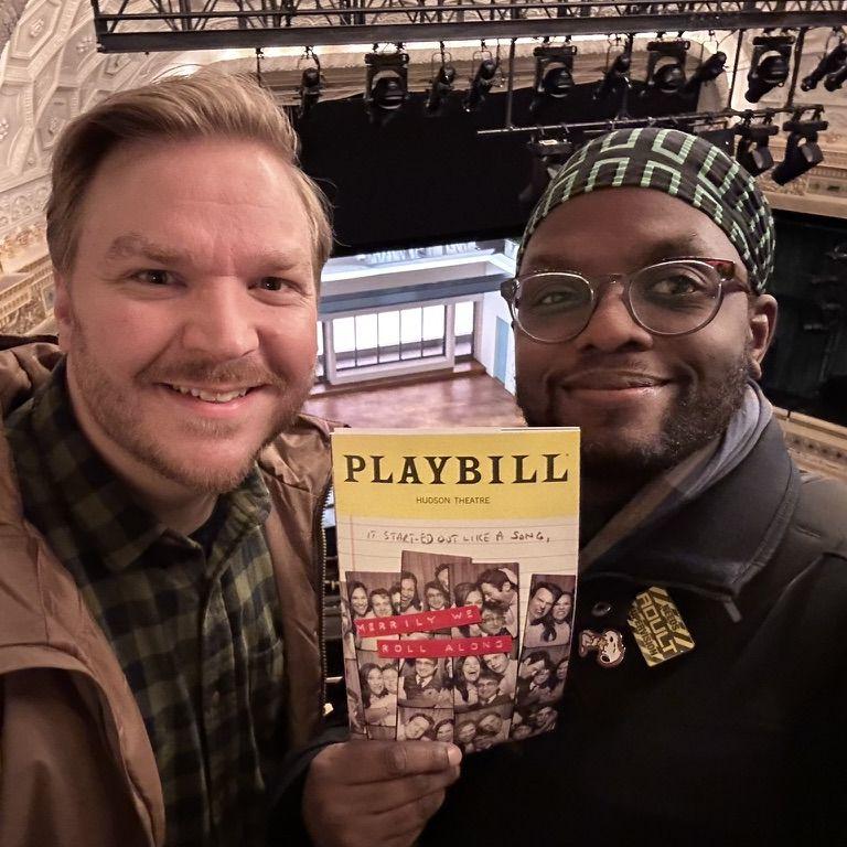 Seeing one of our favorite productions on Broadway! Merrily We Roll Along by Sondheim!