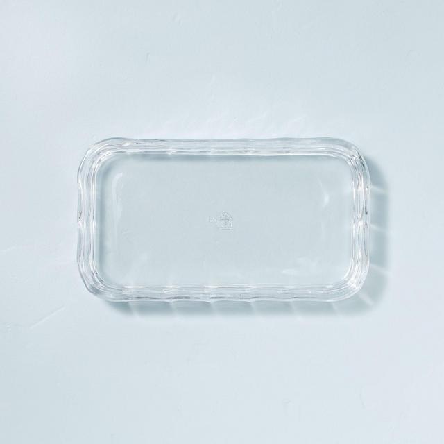 5"x9" Sculpted Glass Vanity Tray Clear - Hearth & Hand™ with Magnolia